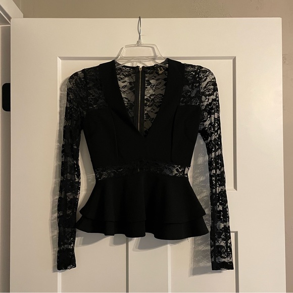 European And American Women's Wear Black Sexy Lace Top